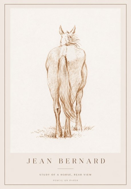 Jean Bernard Study of a Horse, Rear View No1 - Póster