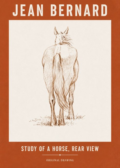 Jean Bernard Study of a Horse, Rear View No3 - Póster