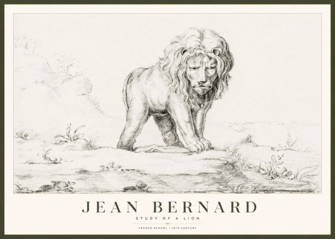 Jean Bernard Study of a Lion I No1 - Póster