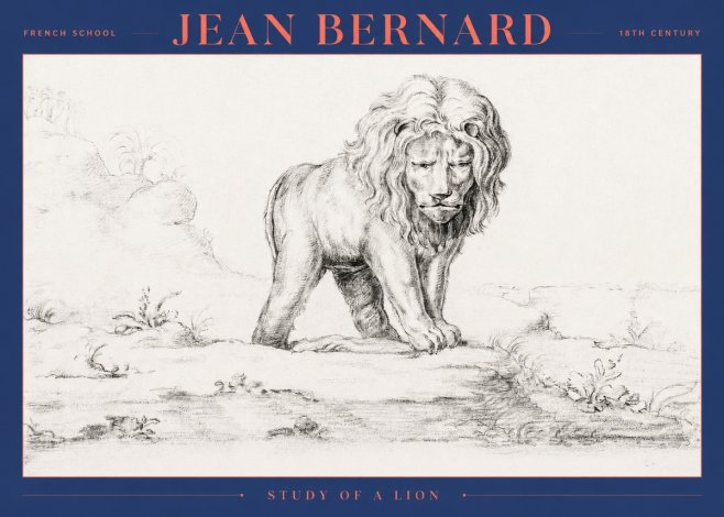 Jean Bernard Study of a Lion I No2 - Póster