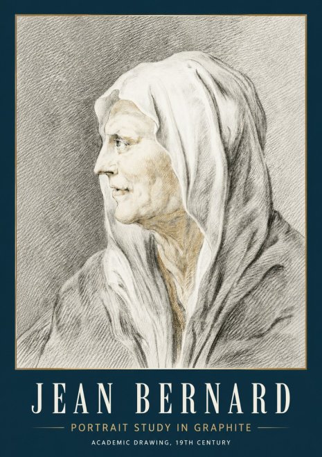 Jean Bernard Profile Study of a Hooded Figure No5 - Póster