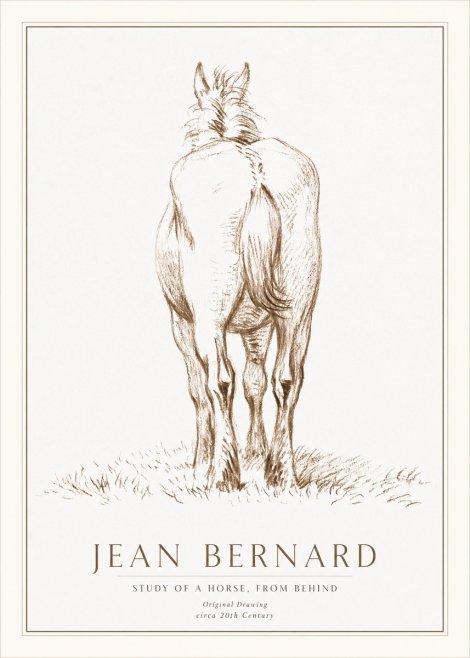 Jean Bernard Horse Study - from Behind No2 - Póster