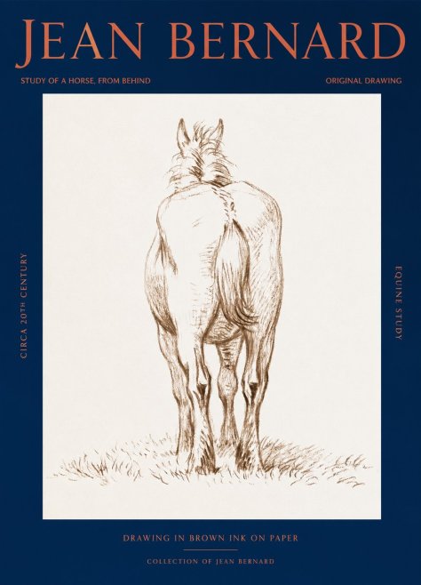 Jean Bernard Horse Study - from Behind No3 - Póster