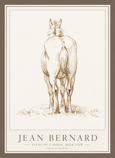 Jean Bernard Horse Study - from Behind No5 - Póster