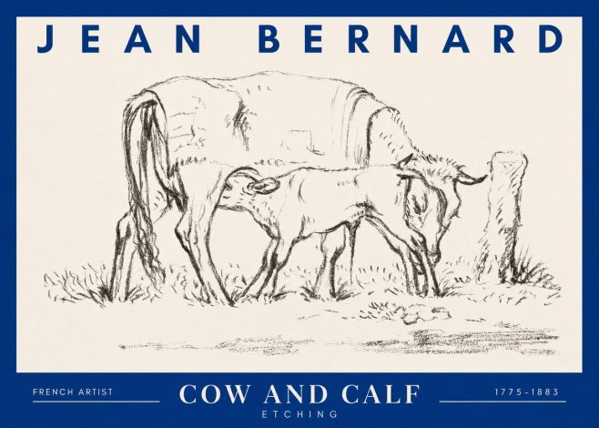 Jean Bernard Cow and Calf I No2 - Póster