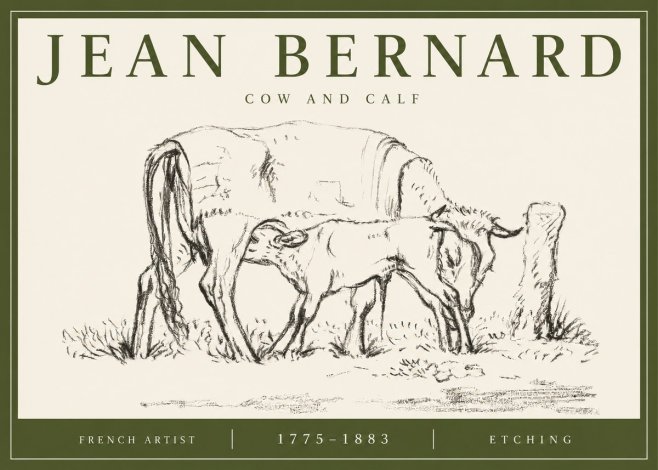 Jean Bernard Cow and Calf I No3 - Póster