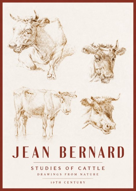 Jean Bernard Studies of Cattle II No3 - Póster