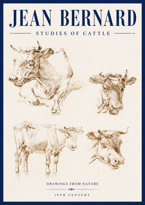Jean Bernard Studies of Cattle II No4 - Póster