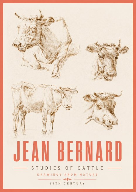 Jean Bernard Studies of Cattle II No5 - Póster