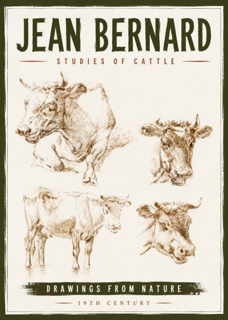 Jean Bernard Studies of Cattle II No6 - Póster