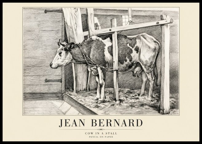 Jean Bernard Cow in a Stall No1 - Póster