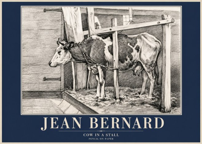 Jean Bernard Cow in a Stall No4 - Póster