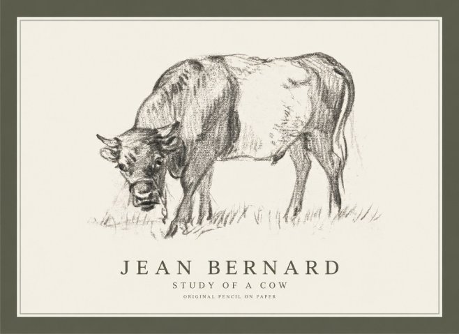 Jean Bernard Study of a Cow II No1 - Póster
