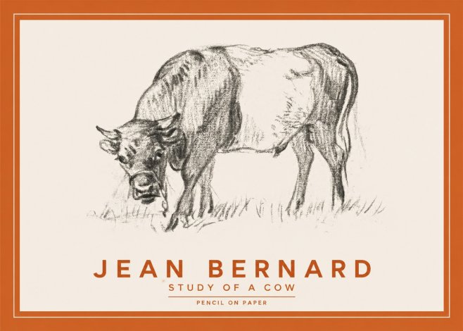 Jean Bernard Study of a Cow II No2 - Póster