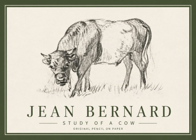 Jean Bernard Study of a Cow II No3 - Póster