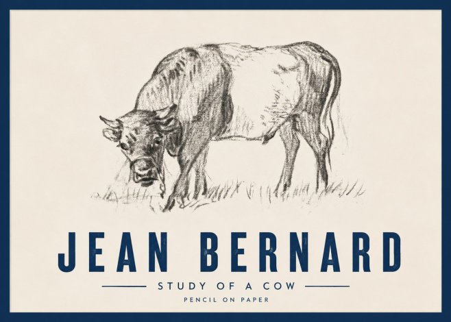 Jean Bernard Study of a Cow II No4 - Póster