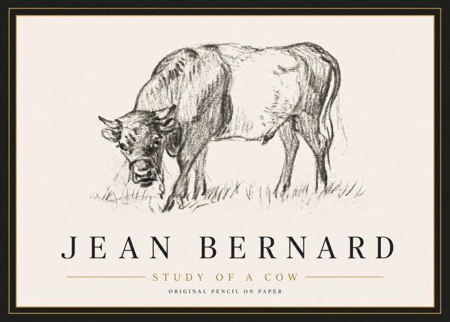 Jean Bernard Study of a Cow II No5 - Póster