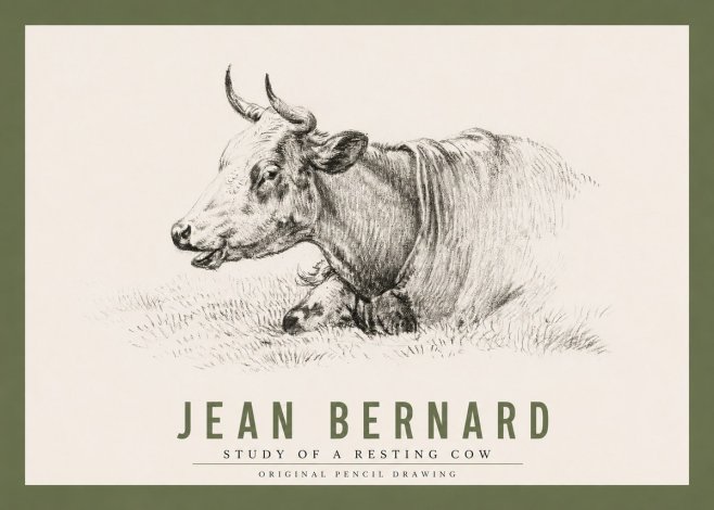 Jean Bernard Study of a Resting Cow IV No2 - Póster