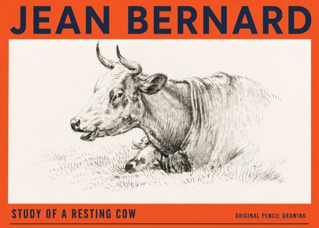 Jean Bernard Study of a Resting Cow IV No3 - Póster