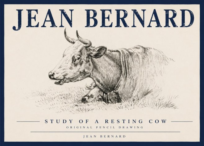Jean Bernard Study of a Resting Cow IV No4 - Póster