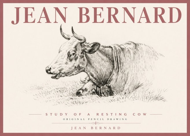 Jean Bernard Study of a Resting Cow IV No6 - Póster