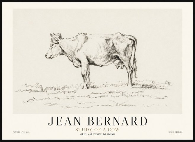 Jean Bernard Study of a Cow III No1 - Póster