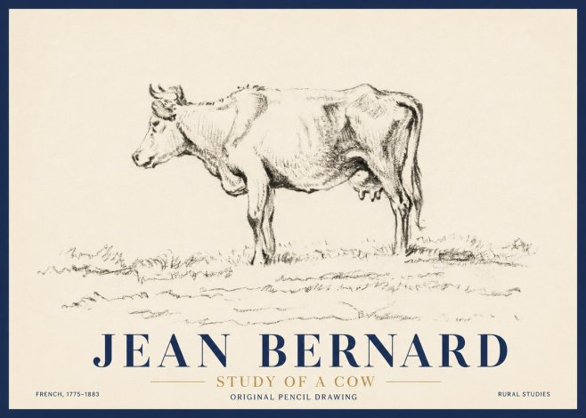 Jean Bernard Study of a Cow III No4 - Póster