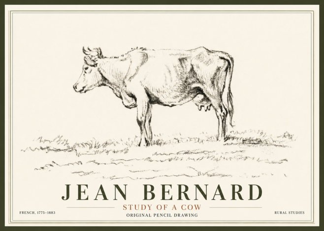 Jean Bernard Study of a Cow III No5 - Póster