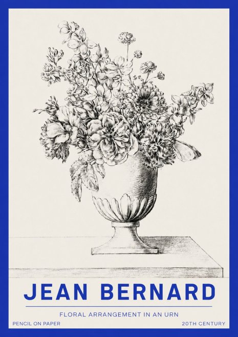 Jean Bernard Floral Arrangement in an Urn No2 - Póster