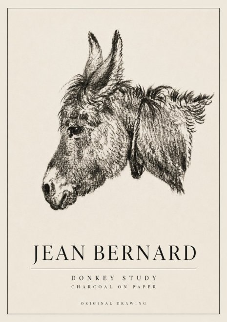 Jean Bernard Donkey Study III No3 - Póster