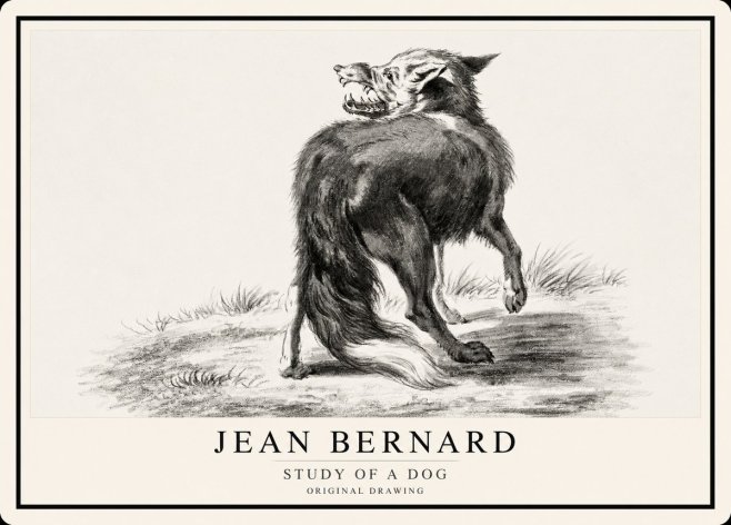 Jean Bernard Study of a Dog II No1 - Póster