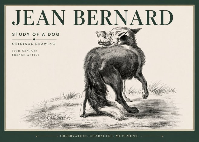 Jean Bernard Study of a Dog II No6 - Póster