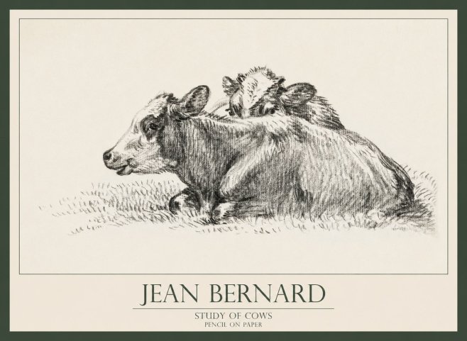 Jean Bernard Study of Cows No1 - Póster