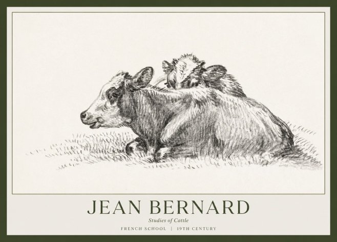 Jean Bernard Study of Cows No2 - Póster