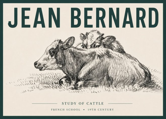 Jean Bernard Study of Cows No6 - Póster