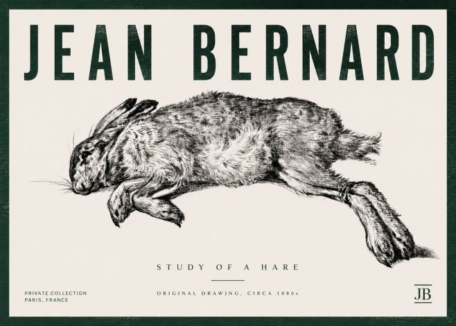 Jean Bernard Study of a Rabbit No6 - Póster