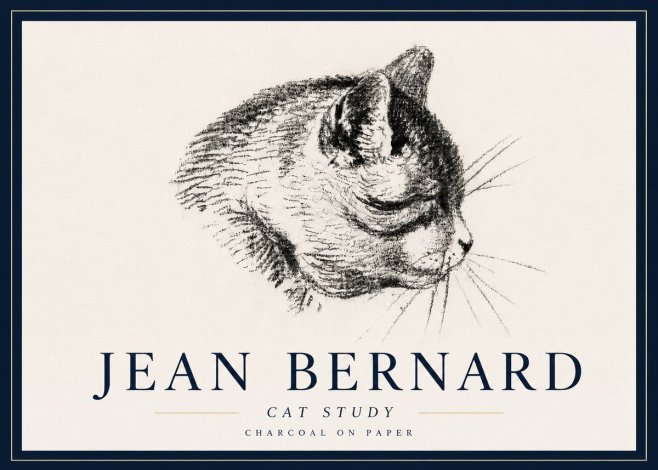 Jean Bernard Cat Study IV No6 - Póster