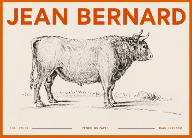 Jean Bernard Study of a Bull I No5 - Póster