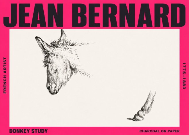 Jean Bernard Study of a Donkey II No3 - Póster
