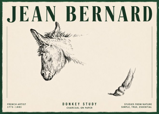 Jean Bernard Study of a Donkey II No6 - Póster