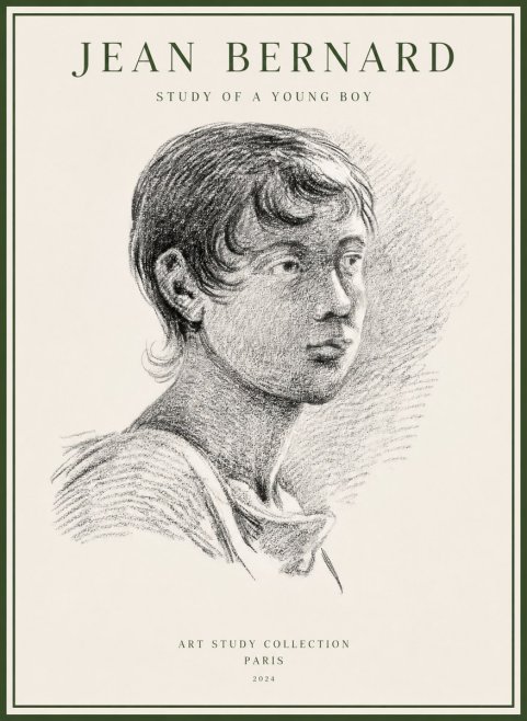 Jean Bernard Study of a Young Boy No1 - Póster
