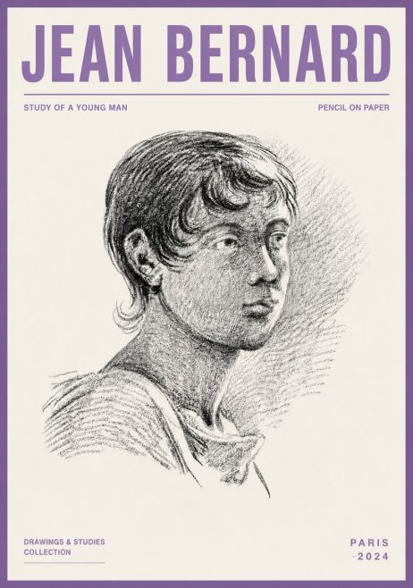 Jean Bernard Study of a Young Boy No6 - Póster