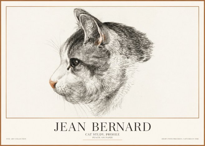 Jean Bernard Cat Study, Profile No1 - Póster