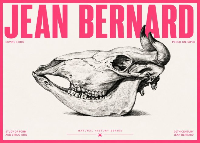 Jean Bernard Bovine Skull Study No5 - Póster