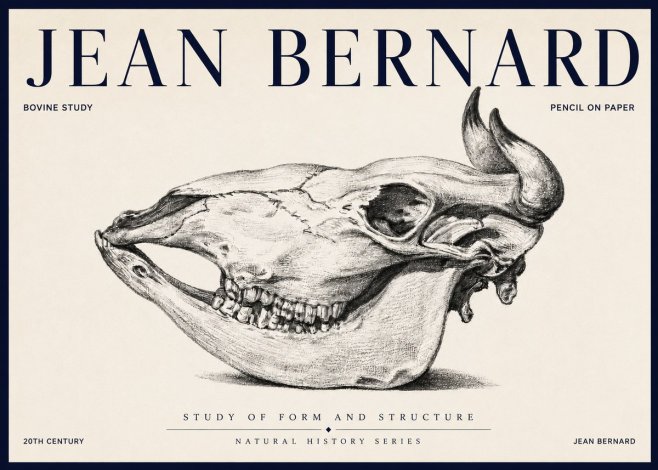 Jean Bernard Bovine Skull Study No6 - Póster
