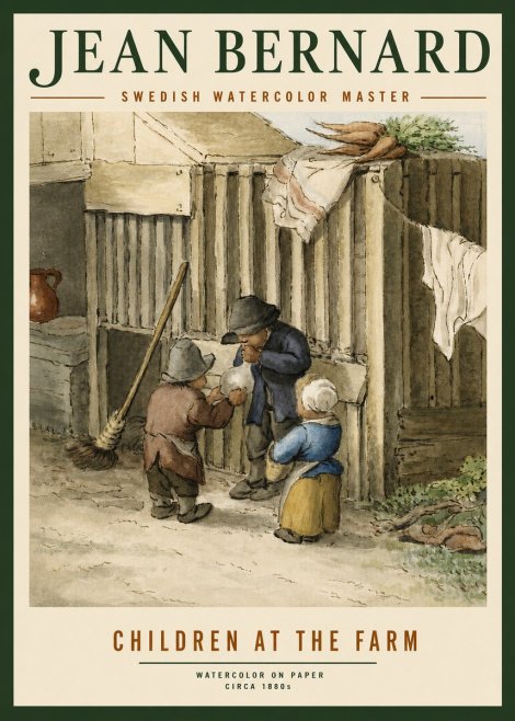 Jean Bernard Children at the Gate No4 - Póster