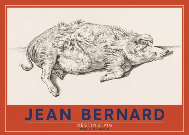Jean Bernard Study of a Pig I No4 - Póster