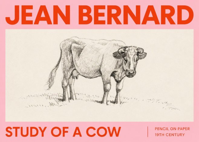 Jean Bernard Study of a Cow V No2 - Póster