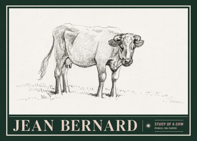 Jean Bernard Study of a Cow V No5 - Póster
