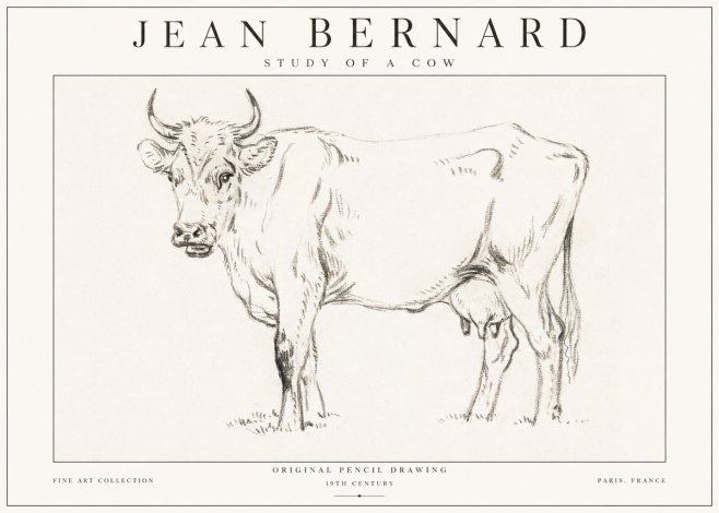Jean Bernard Study of a Cow VI No1 - Póster